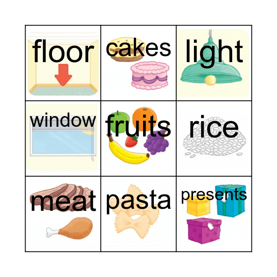 Vocabulary Bingo Card