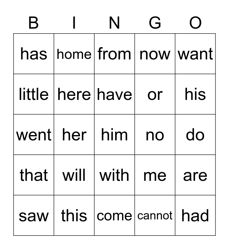 star-words-bingo-card