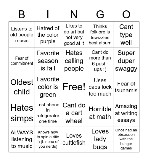 Ash Bingo Card