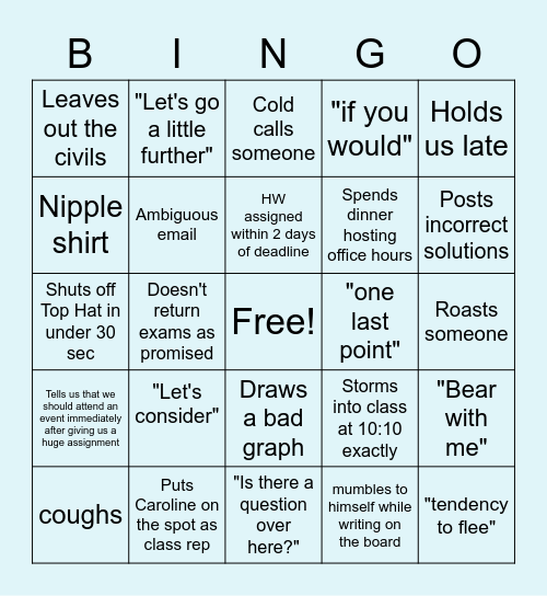 PAUL BINGO!!! Bingo Card