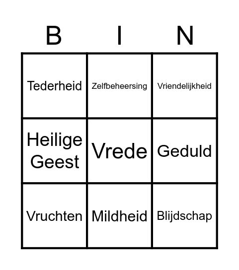 VRUCHTEN VAN DE GEEST Bingo Card