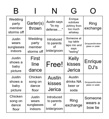 Brew Crew Wedding Bingo Card