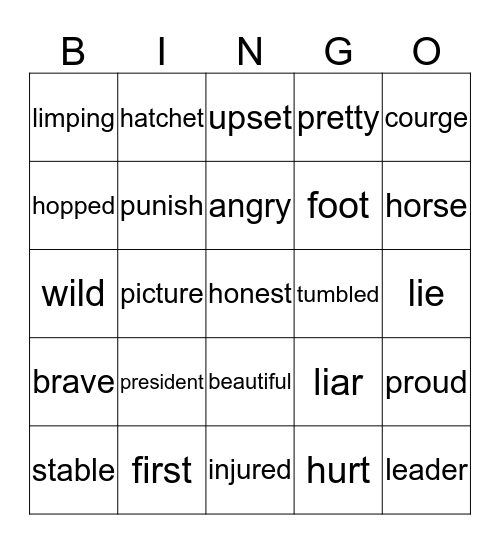 George Washington Bingo Card