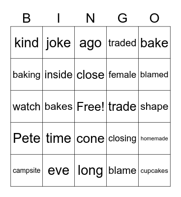 Cyle 17 and 18 Bingo Card