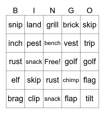 Wilson blends Bingo Card