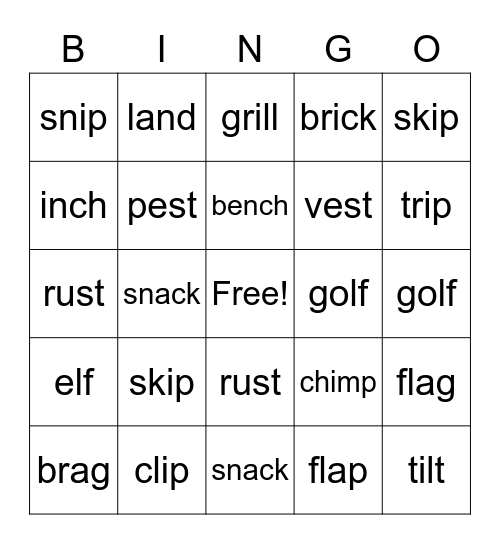 Wilson blends Bingo Card