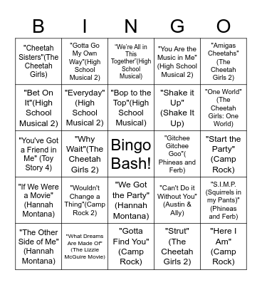 Disney Round 1 Bingo Card