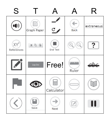 STAAR TOOLS Bingo Card