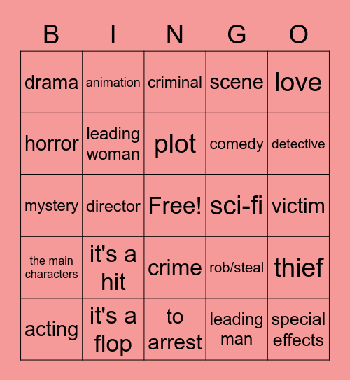 Movies Bingo Card