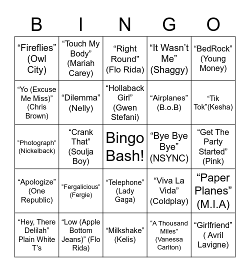 2000s Round 2 Bingo Card