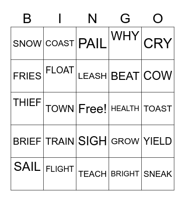 VOWEL TEAMS Bingo Card