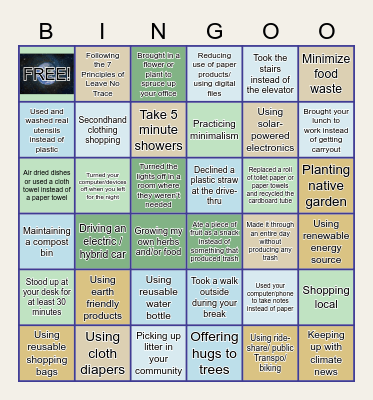 EARTH DAY Bingo Card