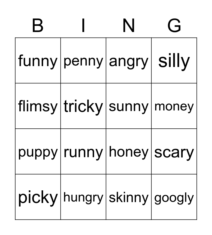 ending-in-y-bingo-card