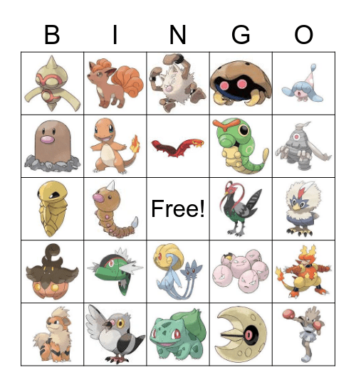 Pokemon bingo Card