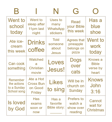 Get-to-know-you Bingo Card