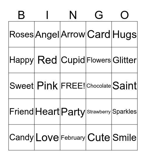 Valentines Day Bingo! Bingo Card