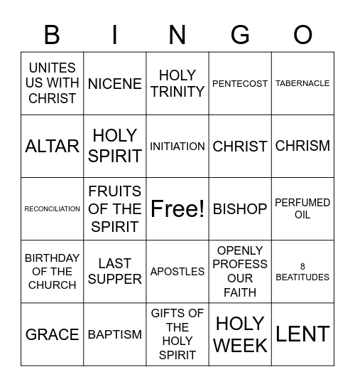 CONFIRMATION   REVIEW Bingo Card
