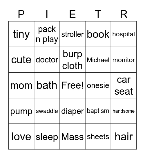 Sip and See Bingo Card