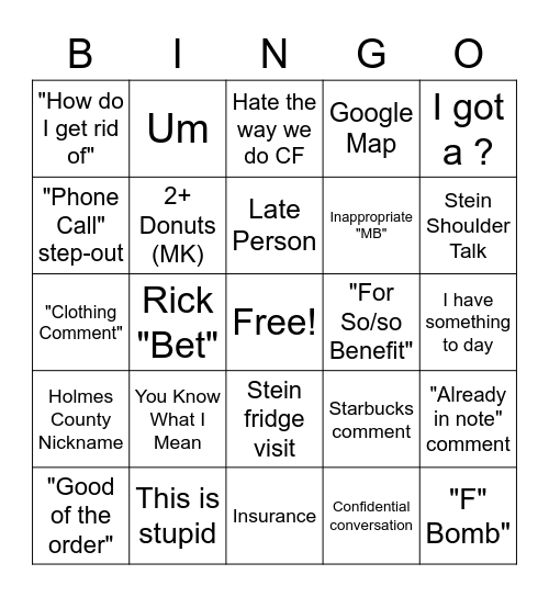 SLC Bingo Card