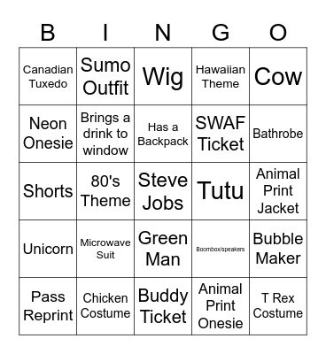 Closing Day Bingo Card