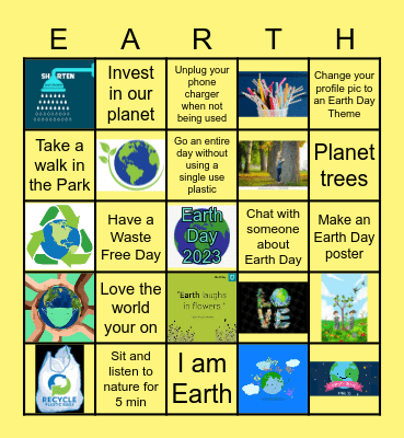 Earth Day Bingo 2023 Bingo Card