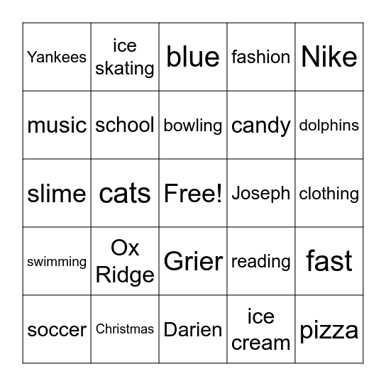 Happy Birthday, Caroline Bingo Card