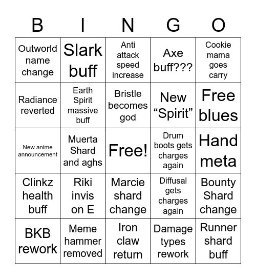 7.30 patch bingo Card