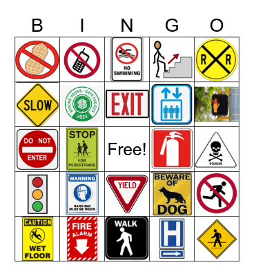 Safety Week Bingo Card