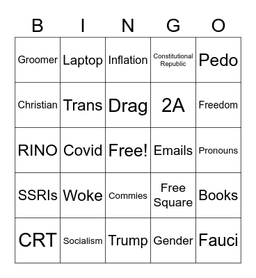 Stump Speakin’ Bingo Card