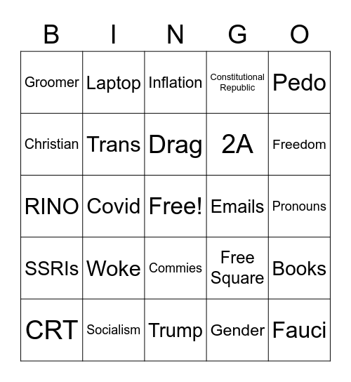 Stump Speakin’ Bingo Card