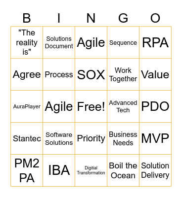 Stantec Meeting Bingo! Bingo Card