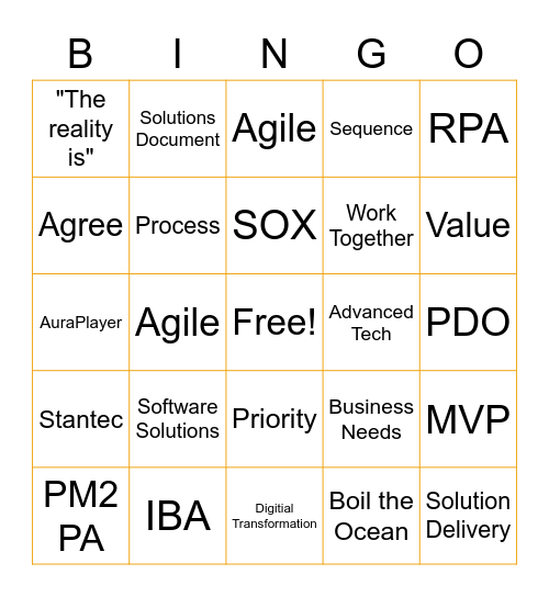 Stantec Meeting Bingo! Bingo Card