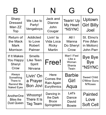 Music BINGO Card