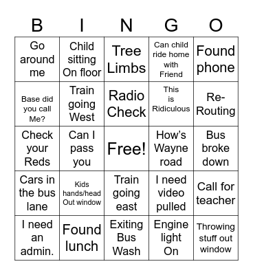 Dispatch Bingo Card
