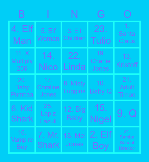 Kiddie Cars Bingo Card