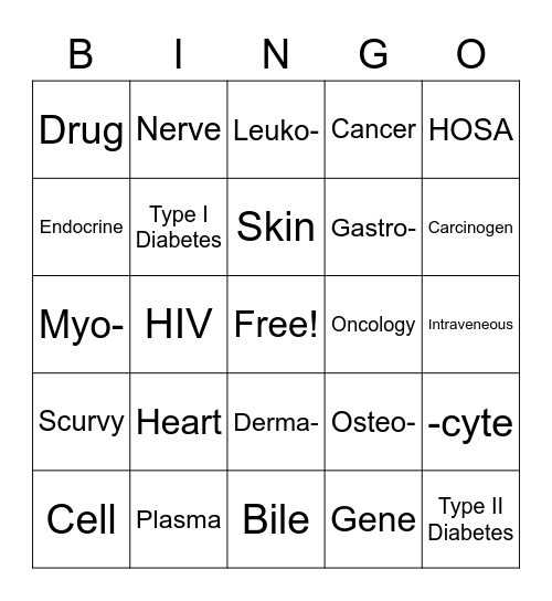 HOSA Bingo! Bingo Card