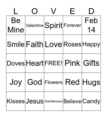 Sweetheart Bingo Card