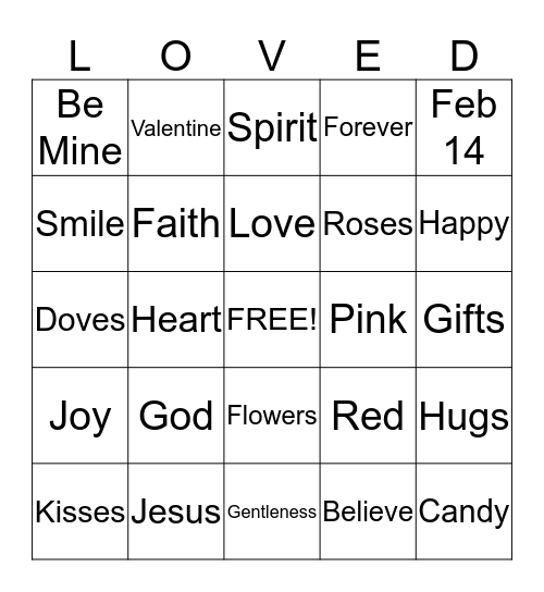 Sweetheart Bingo Card