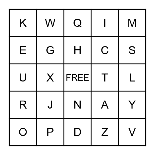 Birthday Bingo Card