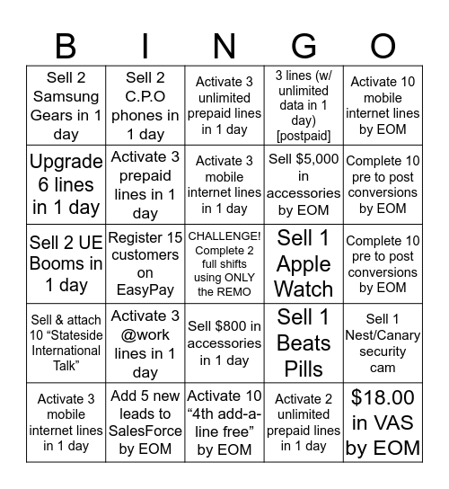 RSA: Bingo Card