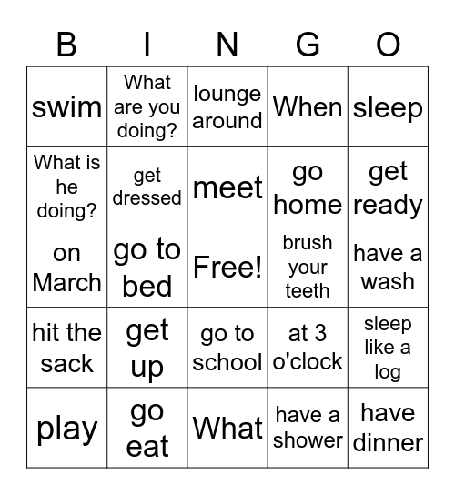 VT CLASS Bingo Card