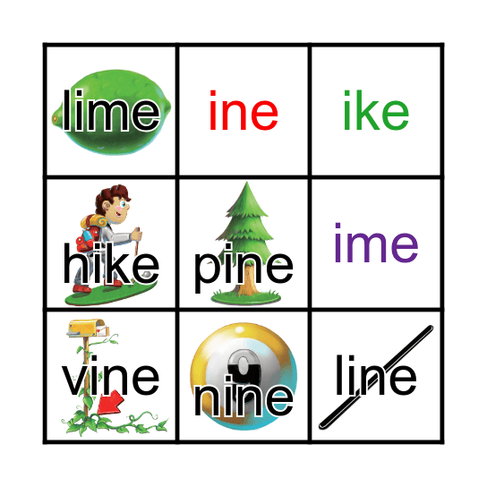 Phonics 3 - Unit 3 Bingo Card