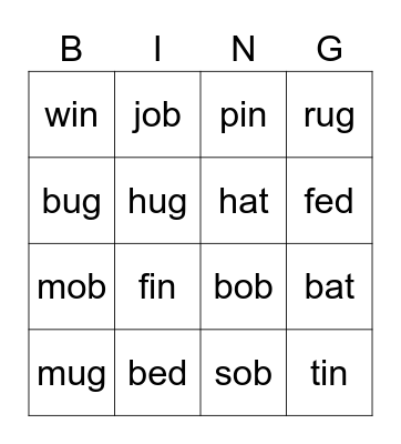 word family portraits Bingo Card