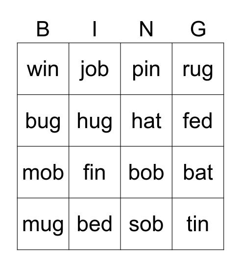 word family portraits Bingo Card