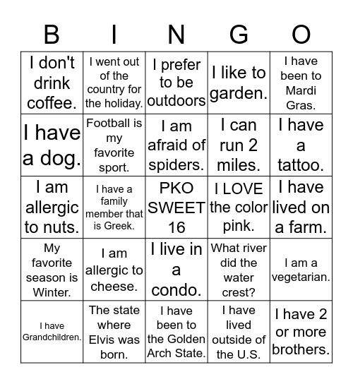 Getting to know HERstory Bingo Card