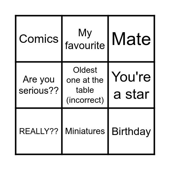 Birthday Chringo! Bingo Card