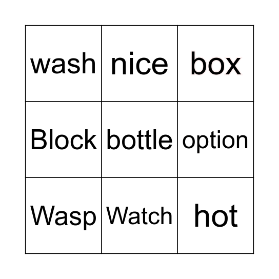 Vowel /a/ Bingo Card