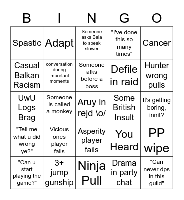 Hogwarts Bingo Card Bingo Card