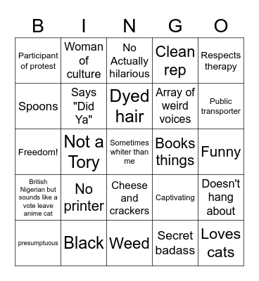 Liberal delusion girlfriend bingo Card
