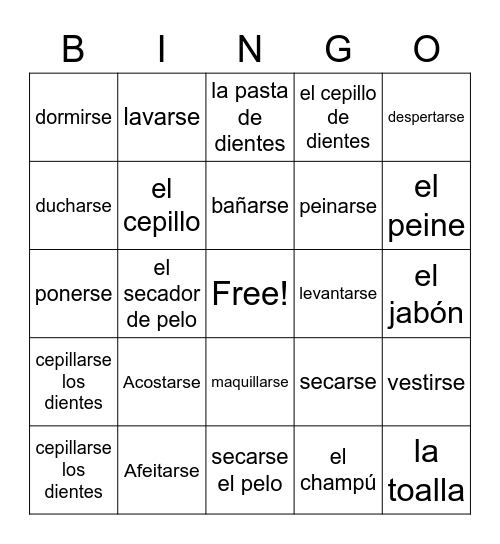 Unit 8.1 Bingo Card